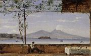 Johann Jakob Ulrich Seaside Terrace near Naples oil painting on canvas